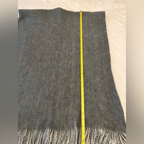 MOMENT BY MOMENT Shawl Wrap Oversize Cozy Scarf Charcoal Grey Long Fringe - Picture 8 of 10